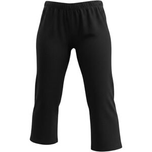 Eileen Fisher Black Organic Cotton Stretch Tulip Hem Straight Leg Pants Medium